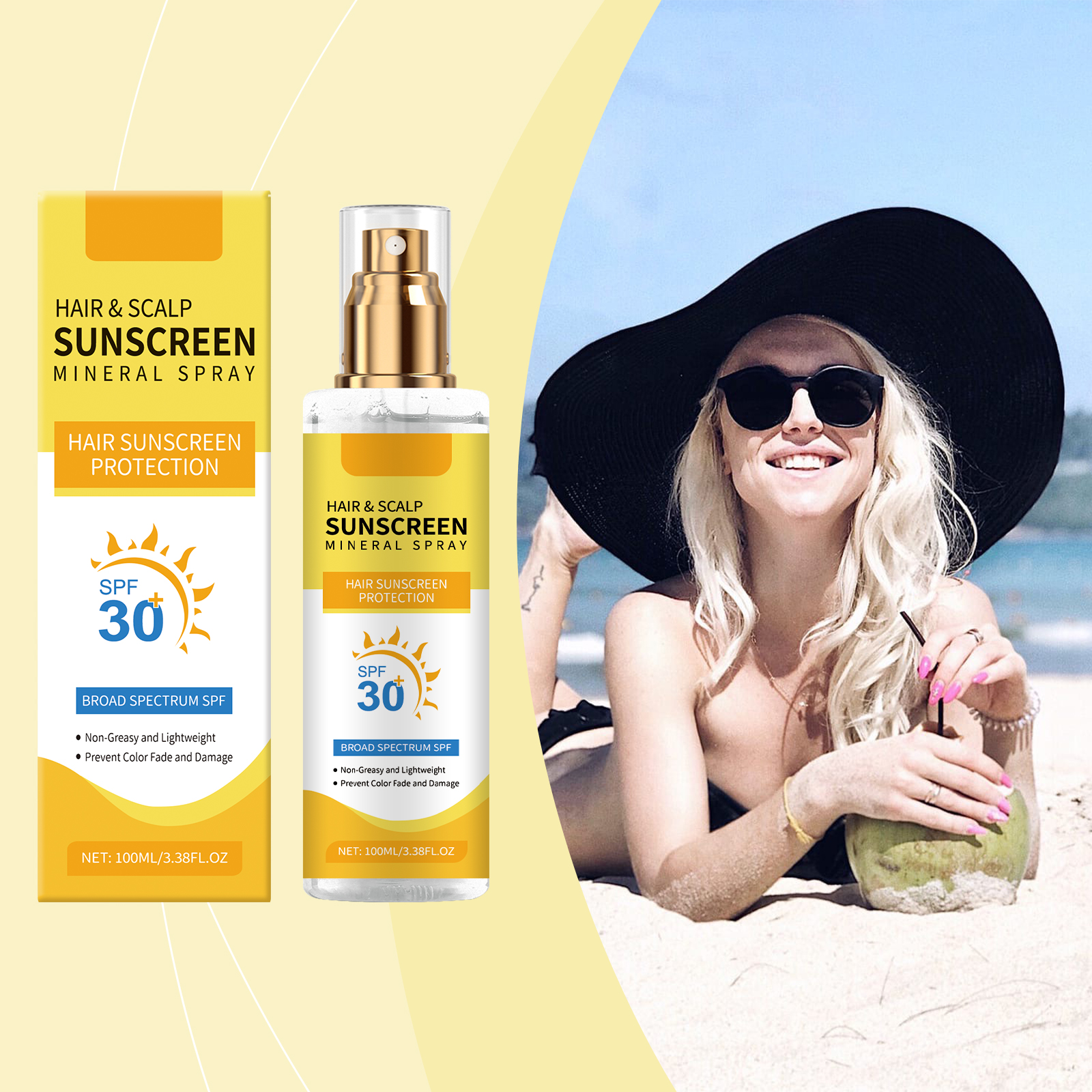 Hair Care Kit - Ginger Root Scalp Sunscreen Spray SPF30