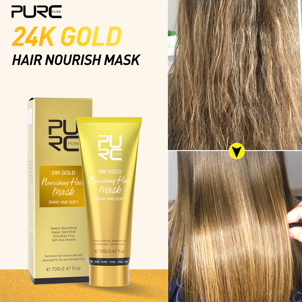 Hair Care Keratin Treatment - PURC 24K Gold Hair Mask Nourishing