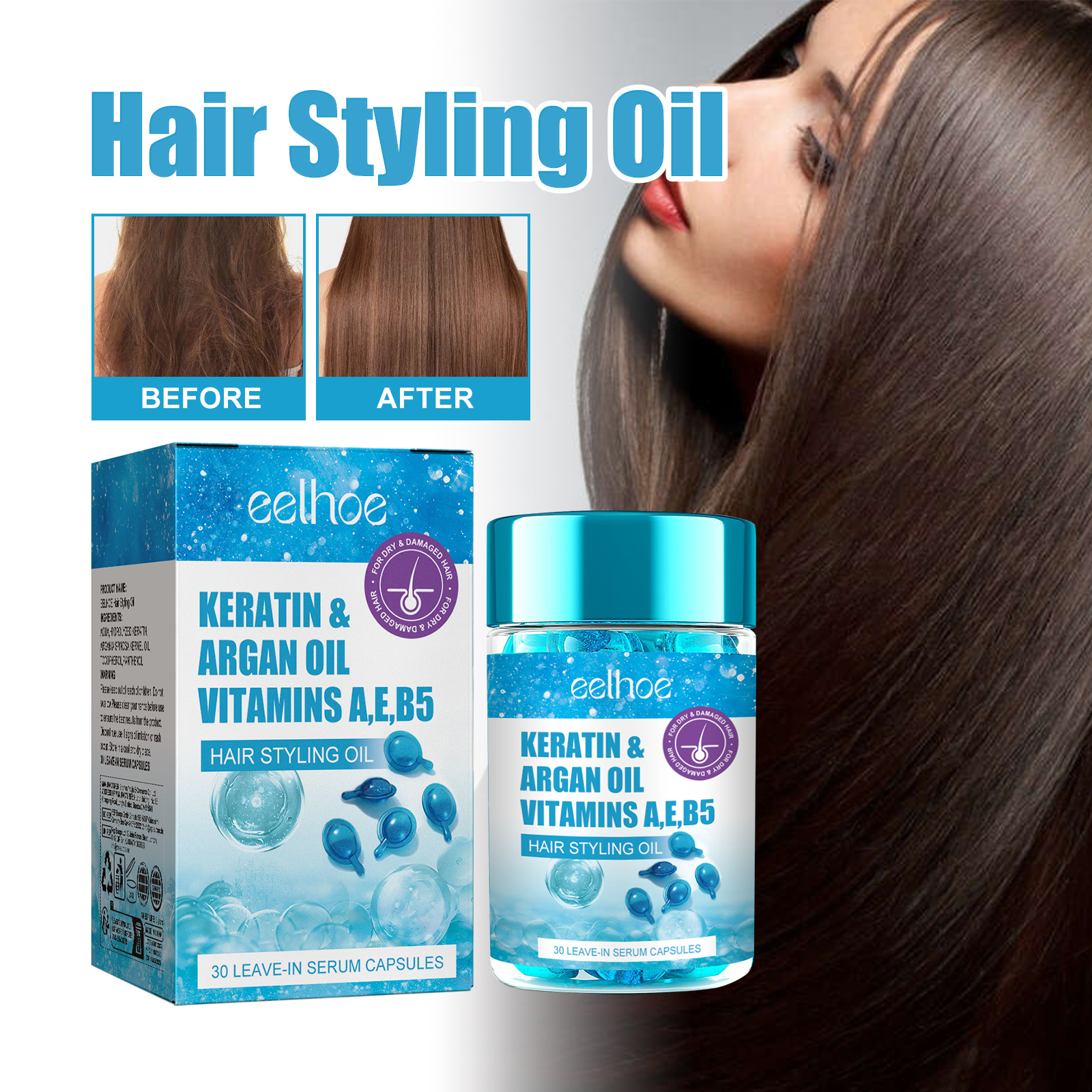 Hair Care Keratin Treatment - Magic Hair Vitamin Capsule Keratin Oil