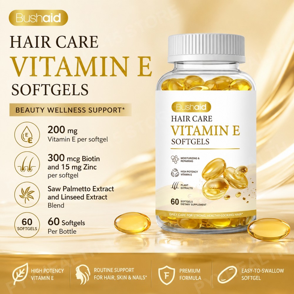 Hair Care Zinc - BushAid Hair Care Vitamin E Softgels