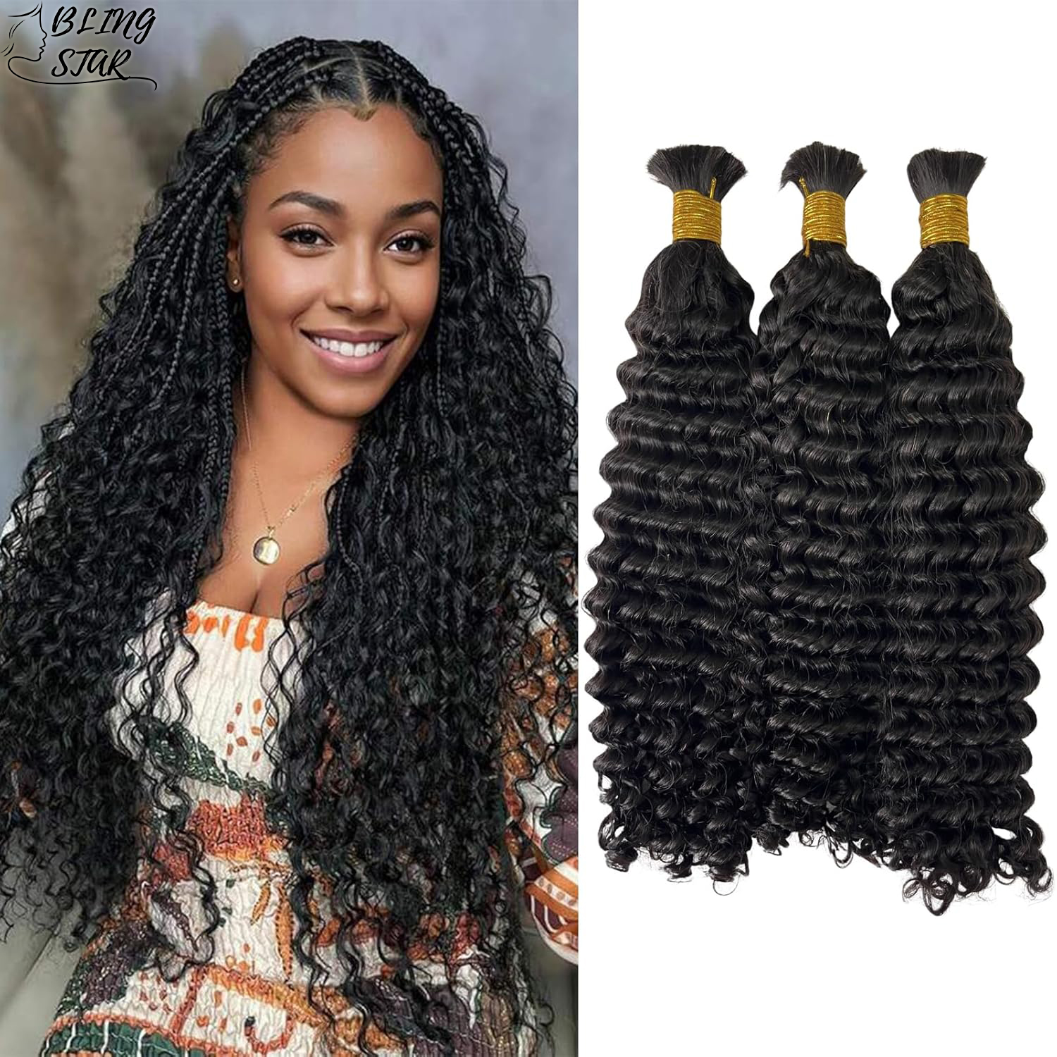 Human Braiding Hair for Boho B - Hair Care Wavy Hair 리뷰 및 가격
