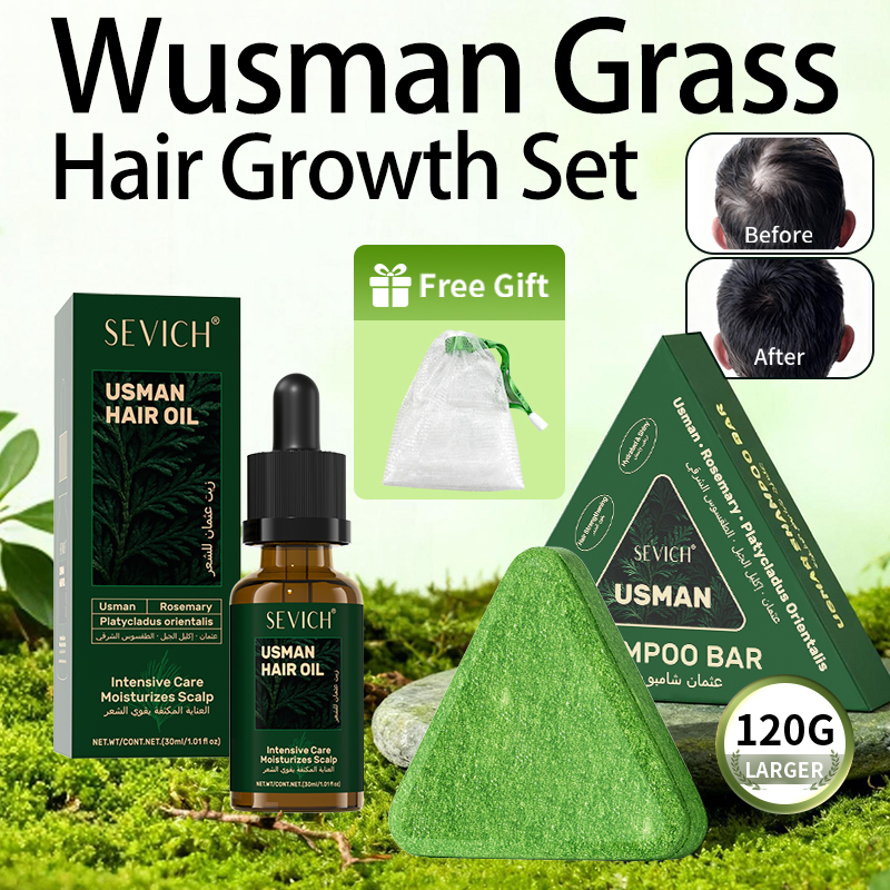 Natural Hair Growth Set Usman  - Hair Care Natural Products 리뷰 및 가격