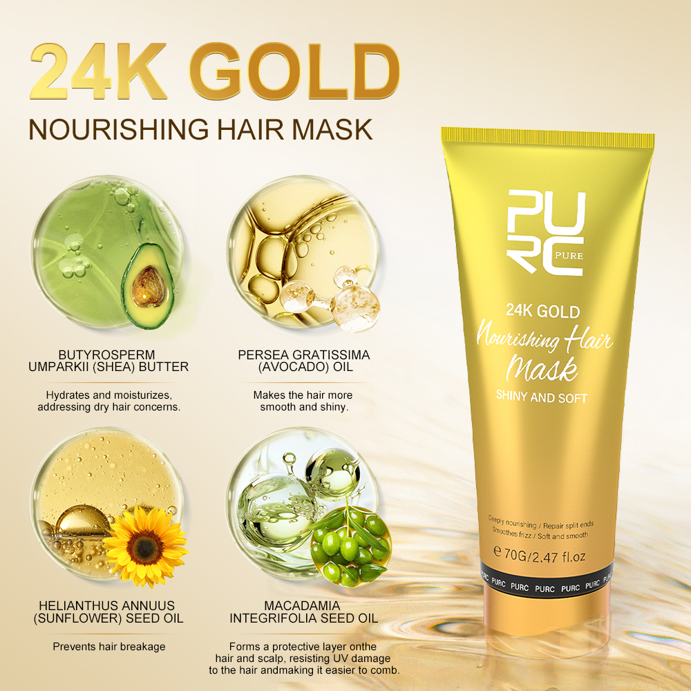 PURC 24K Gold Hair Mask Nouris - Hair Care Keratin Treatment 리뷰 및 가격