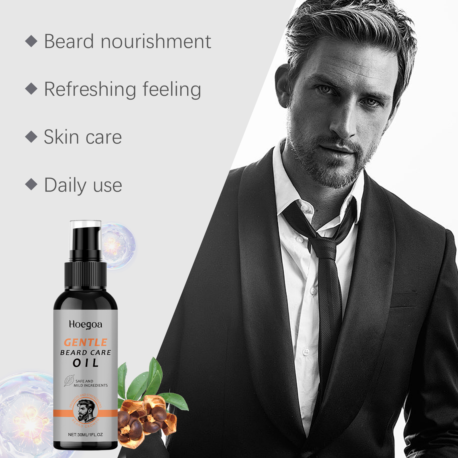 Men Beard Oil Enhance Mustache - Hair Care Natur 리뷰 및 가격