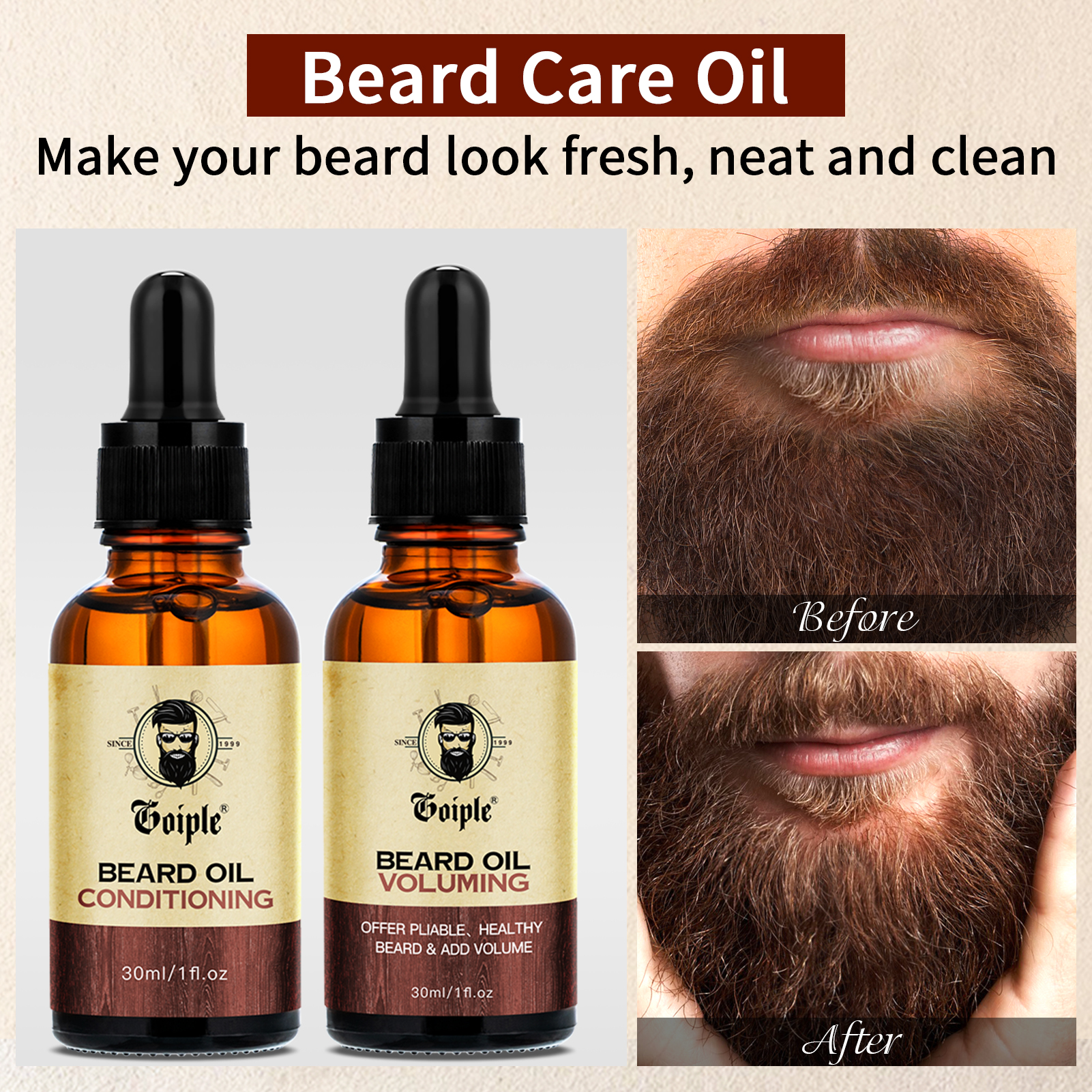 3pcs Men Natural Beard Care Oi - Hair Care Natur 리뷰 및 가격