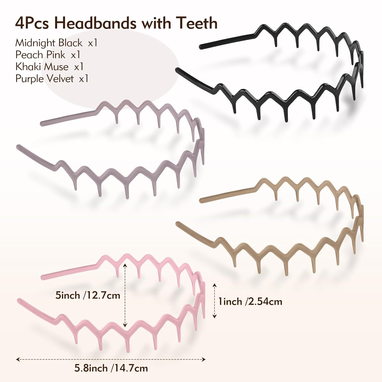 Zig Zag Headbands - 4Pcs Non S - Hair Care Wavy Hair 리뷰 및 가격