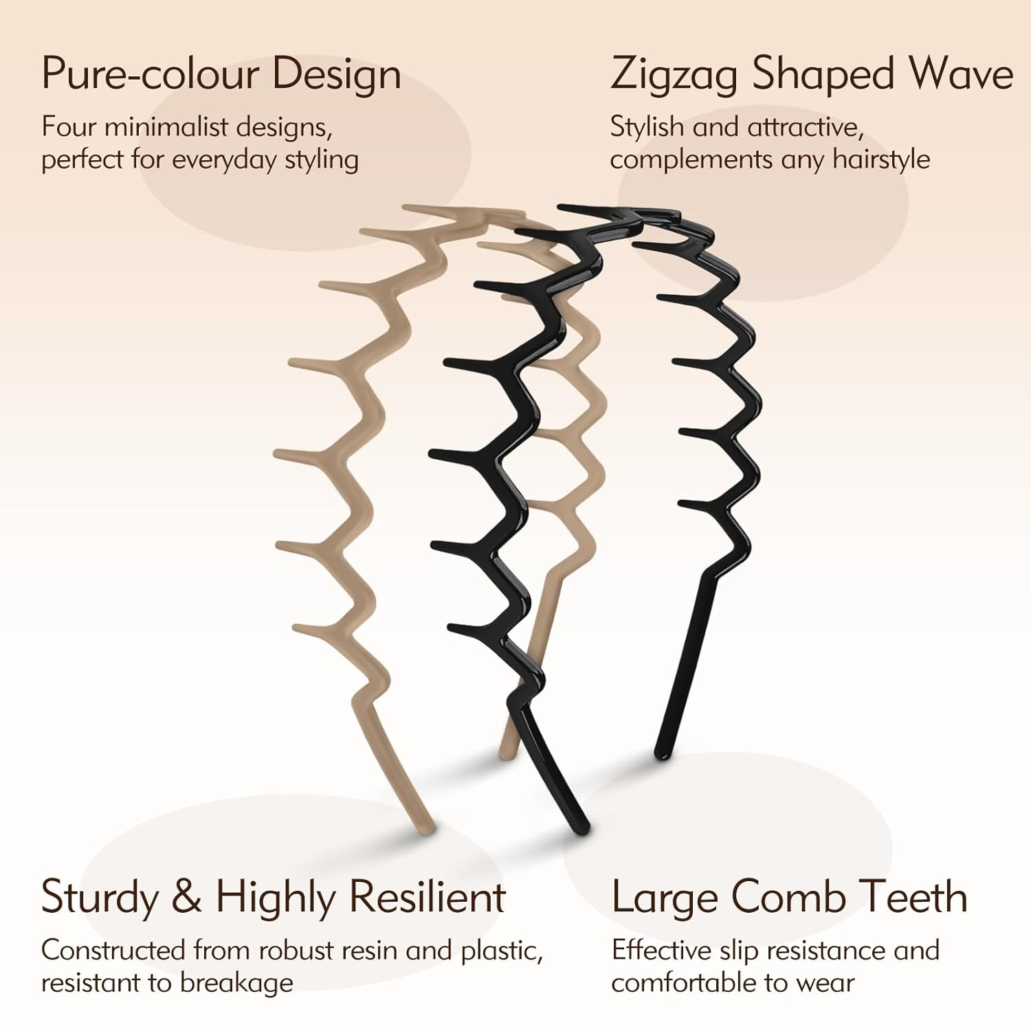 Zig Zag Headbands - 4Pcs Non S - Hair Care Wavy Hair 리뷰 및 가격
