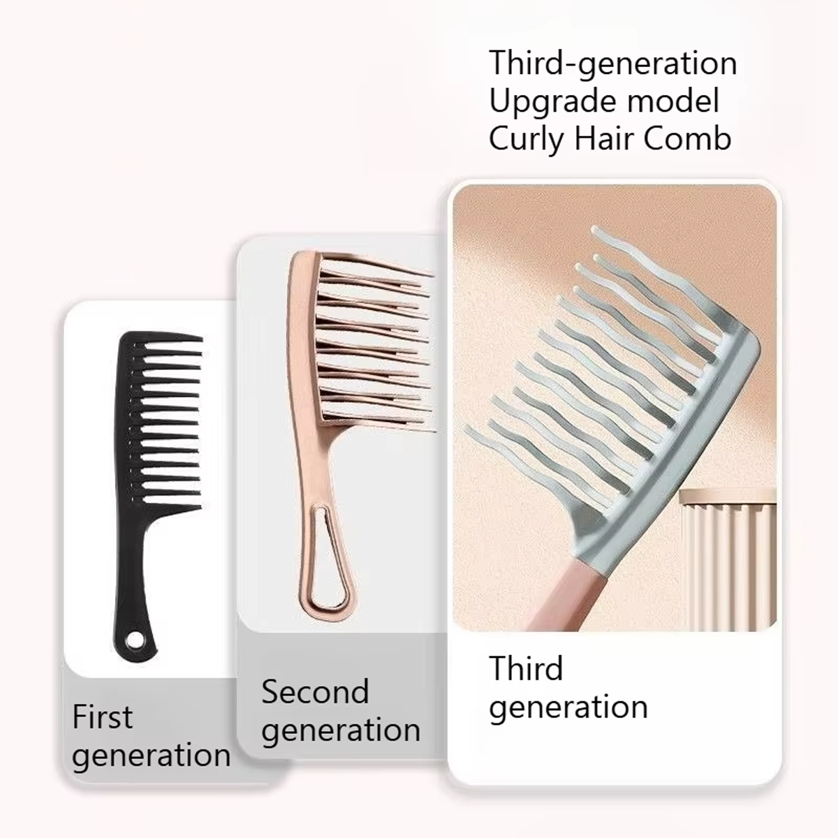 1pc Double Row Wavy Tooth Curl - Hair Care Wavy Hair 리뷰 및 가격