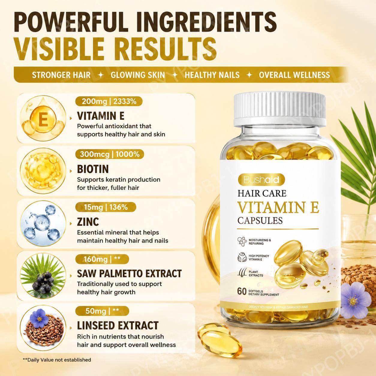 BushAid Hair Care Vitamin E So - Hair Care Zinc 리뷰 및 가격