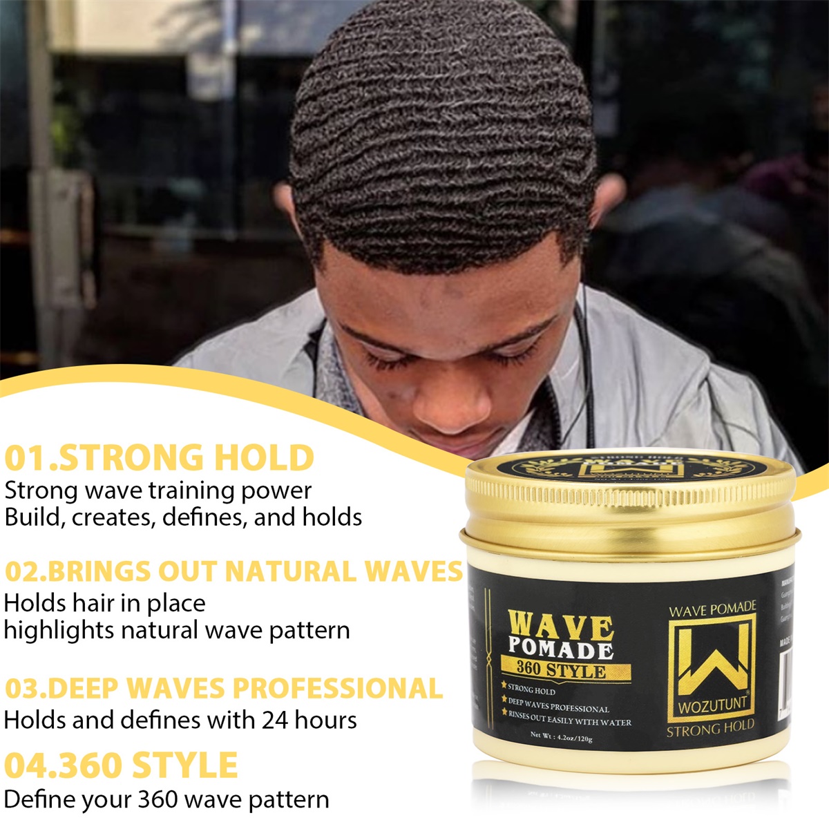 WOZUTUNT 120g Wave Control Pom - Hair Care Wavy Hair 리뷰 및 가격